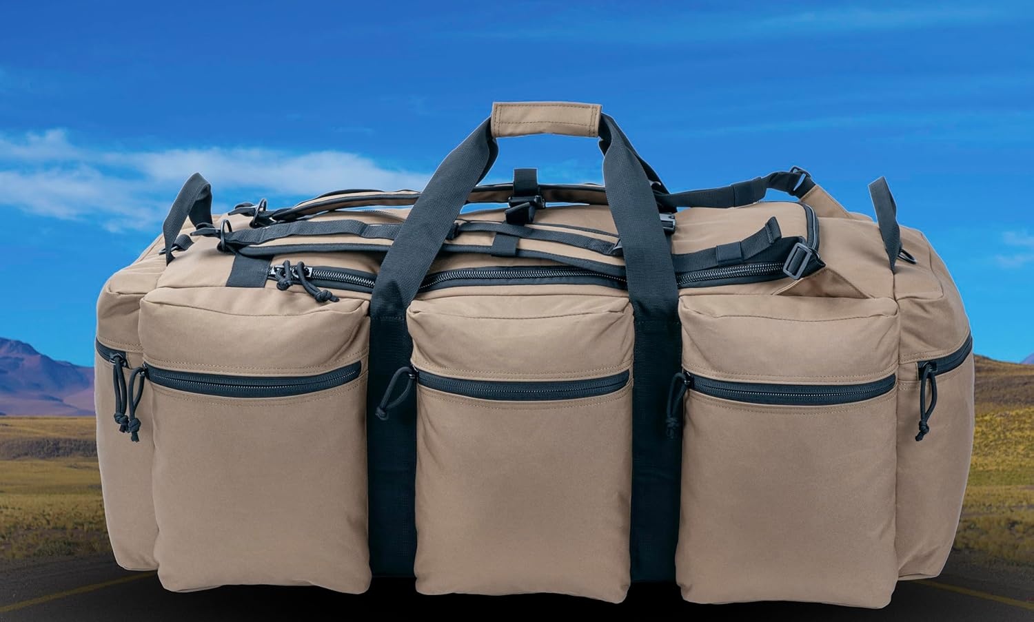 Grote Militaire Duffle Bag Camo 100L met Afneembare Rugzakbanden