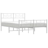 vidaXL Bedframe met hoofd- en voeteneinde metaal wit 140x200 cm