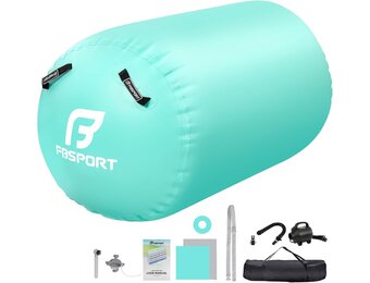 FBSPORT Opblaasbare Gymnastiekrol 100/120 cm - Blauw/Roze/Groen/Paars