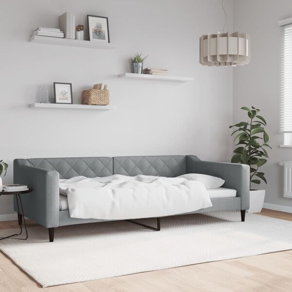Slaapbank Stof Lichtgrijs 100x200 cm met 35% Korting