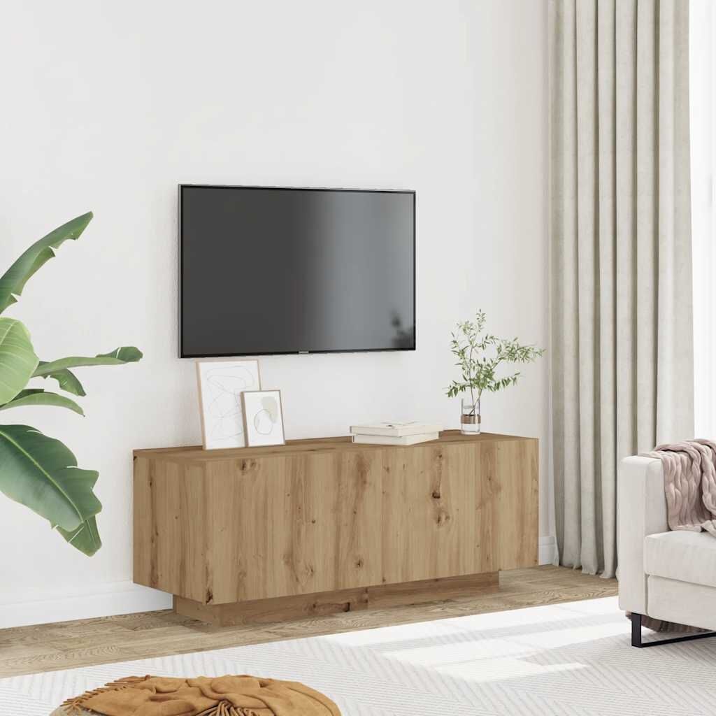 vidaXL Tv-meubel 100x35x40 cm bewerkt hout artisanaal eikenkleurig