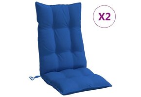 VidaXL Stoelkussens Hoge Rug (2 st) - Koningsblauw, Oxford Stof (42% korting)