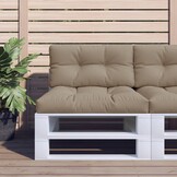 vidaXL Palletkussens 2 st stof taupe