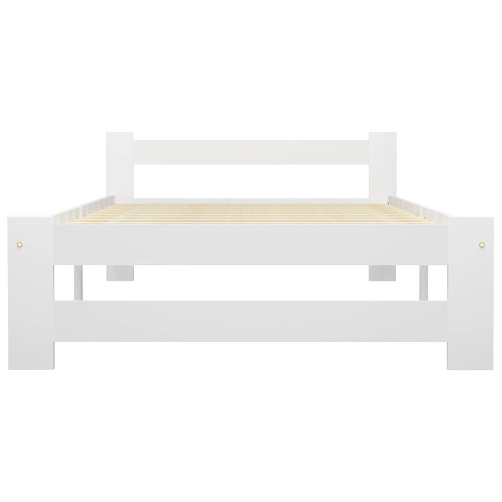 vidaXL Bedframe massief grenenhout wit 100x200 cm