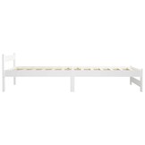 vidaXL Bedframe massief grenenhout wit 100x200 cm