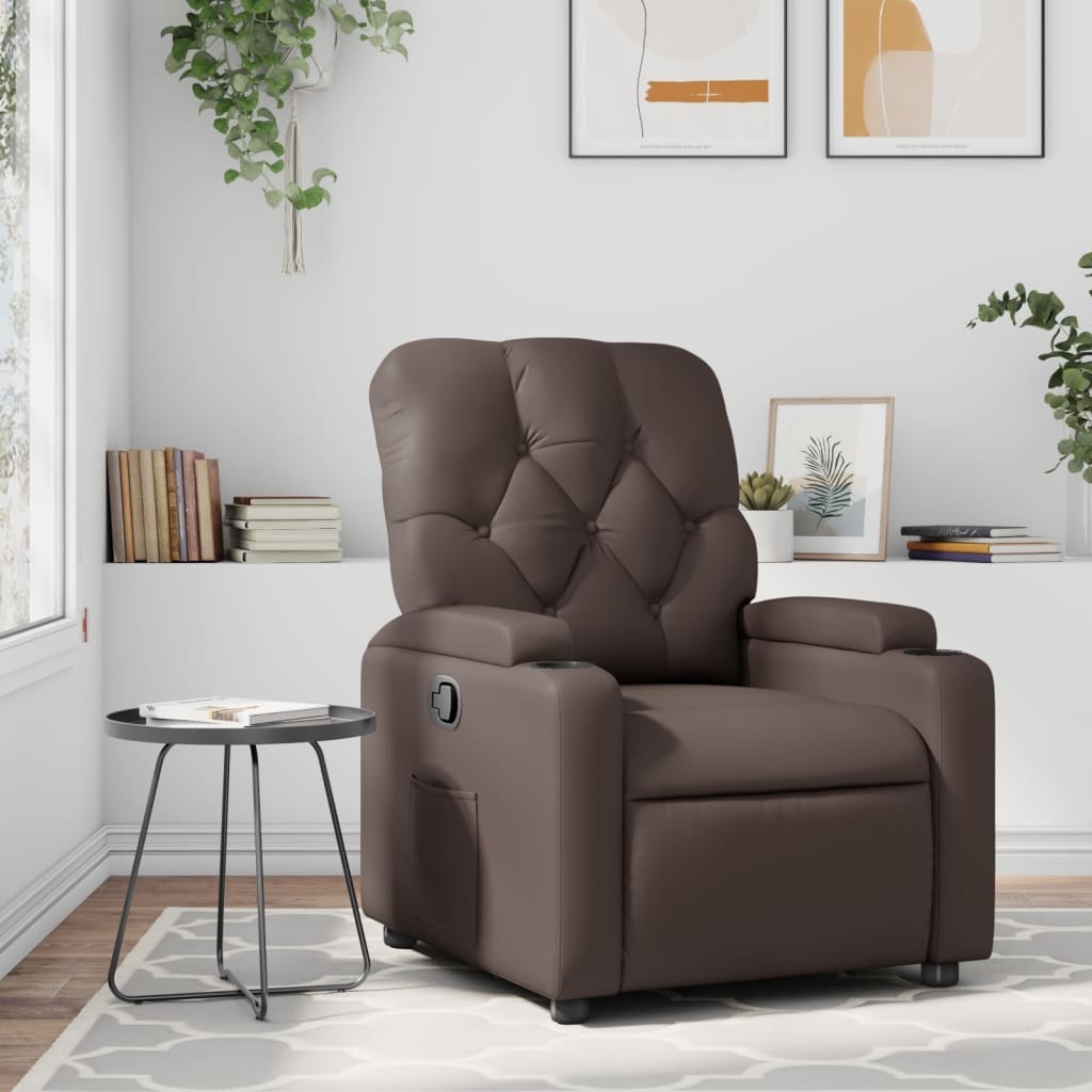 vidaXL Fauteuil verstelbaar kunstleer bruin