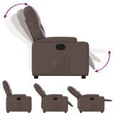 vidaXL Fauteuil verstelbaar kunstleer bruin