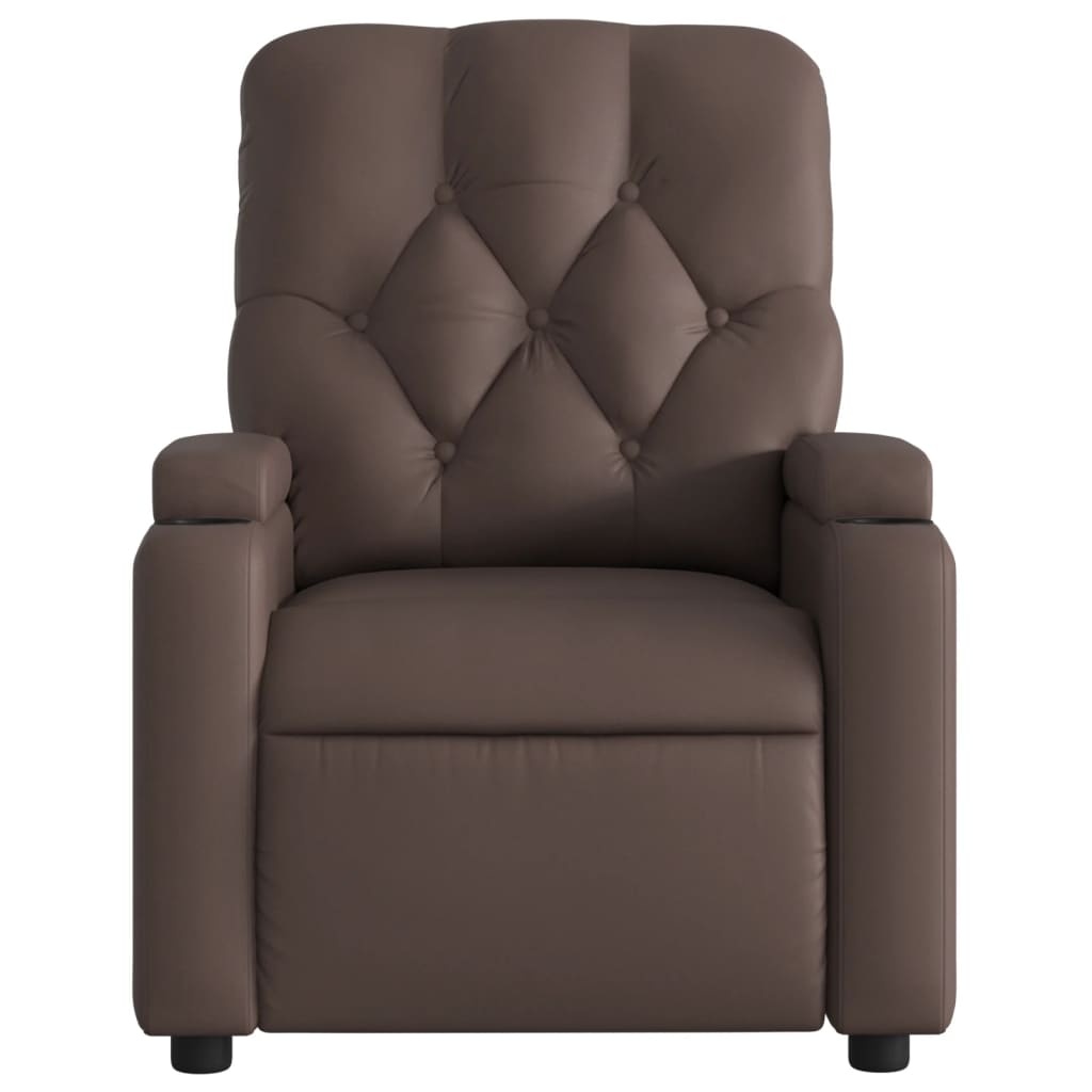 vidaXL Fauteuil verstelbaar kunstleer bruin