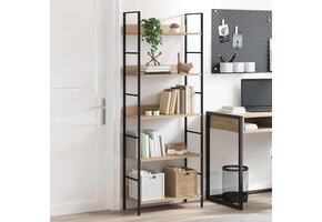 vidaXL Boekenkast 5 Schappen 60x27,6x158,5 cm - Eikenkleur (41% Korting)