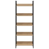 vidaXL Boekenkast 5 schappen 60x27,6x158,5 cm bewerkt hout eikenkleur