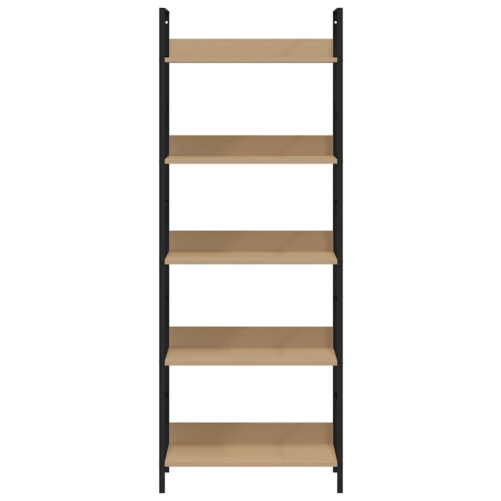vidaXL Boekenkast 5 schappen 60x27,6x158,5 cm bewerkt hout eikenkleur