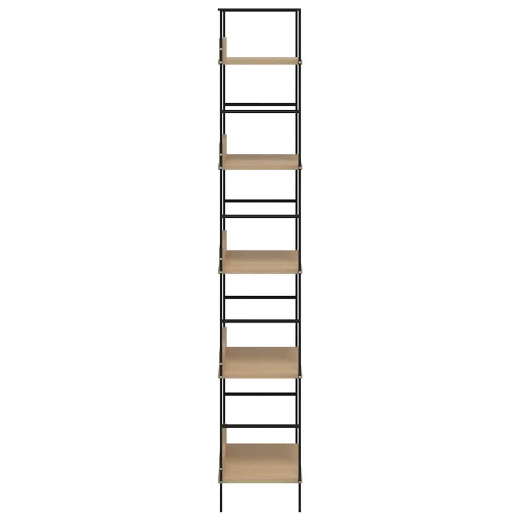 vidaXL Boekenkast 5 schappen 60x27,6x158,5 cm bewerkt hout eikenkleur