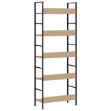 vidaXL Boekenkast 5 schappen 60x27,6x158,5 cm bewerkt hout eikenkleur