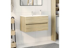 VidaXL Wastafelkast 80x38,5x45 cm Sonoma Eiken - 65% Korting