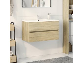 vidaXL Wastafelkast 80x38,5x45 cm spaanplaat sonoma eikenkleurig
