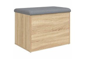 Opbergbankje bewerkt hout 62x42x45 cm - 34% korting!