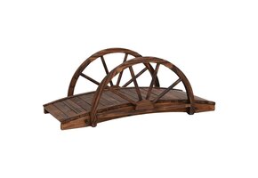 Houten Tuinbrug met Half Wiel - 47% Korting
