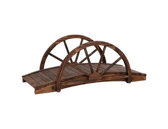 Houten Tuinbrug met Halve Wielen - 34% Korting