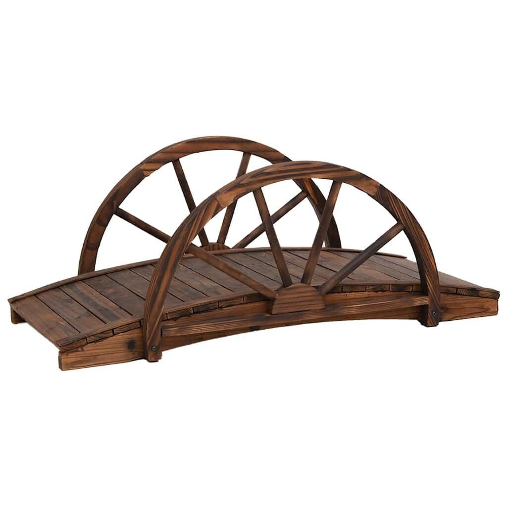 Houten Tuinbrug met Halve Wielen - 34% Korting