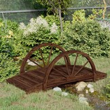 Houten Tuinbrug met Halve Wielen - 34% Korting