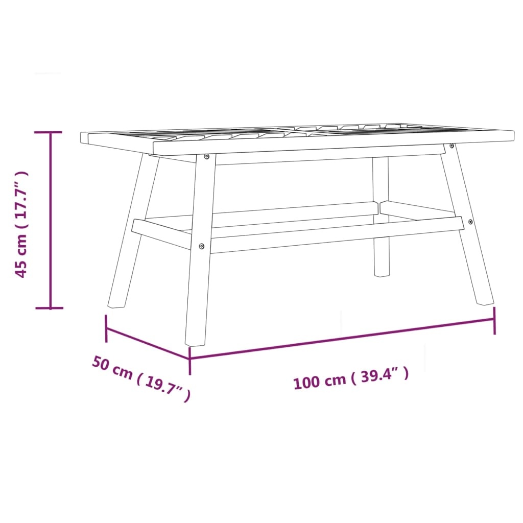 vidaXL Salontafel 100x50x45 cm massief acaciahout