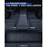 Vloermatten 9 stuks voor Tesla Model Y 2025-2026 Premium/Performance TPE all-weather 3D hoge rand antislip waterdichte kofferbakmat en tweede rij zitrij rughoes voor model Y Juniper accessoires