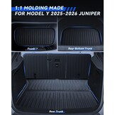 Vloermatten 9 stuks voor Tesla Model Y 2025-2026 Premium/Performance TPE all-weather 3D hoge rand antislip waterdichte kofferbakmat en tweede rij zitrij rughoes voor model Y Juniper accessoires
