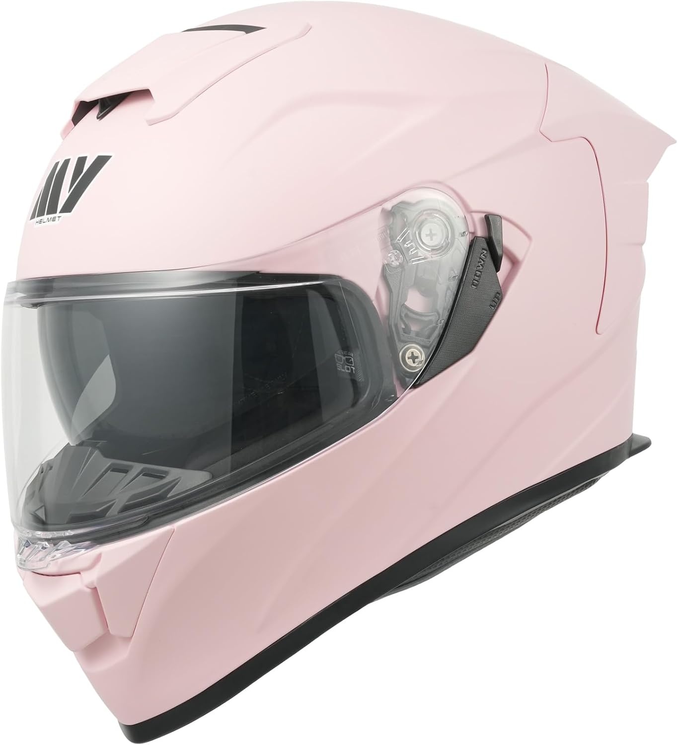 MY Integraalhelm Mopedhelm MY-936 Matt Roze met Zonnevizier, ECE 22.06 Goedgekeurd