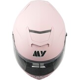 MY Integraalhelm Mopedhelm MY-936 Matt Roze met Zonnevizier, ECE 22.06 Goedgekeurd