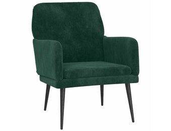 vidaXL Fauteuil 62x79x79 cm fluweel donkergroen
