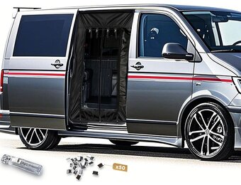 Vliegennet voor Camperbus Deuren - Zwart - VW T4/T5/T6 Insectenhor 163x158 cm