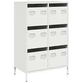 vidaXL Hoge kast 68x39x101,5 cm staal wit