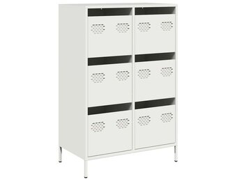 vidaXL Hoge kast 68x39x101,5 cm staal wit