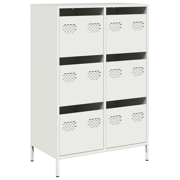 vidaXL Hoge kast 68x39x101,5 cm staal wit