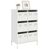 vidaXL Hoge kast 68x39x101,5 cm staal wit