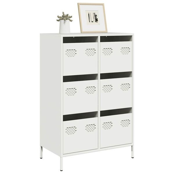 vidaXL Hoge kast 68x39x101,5 cm staal wit