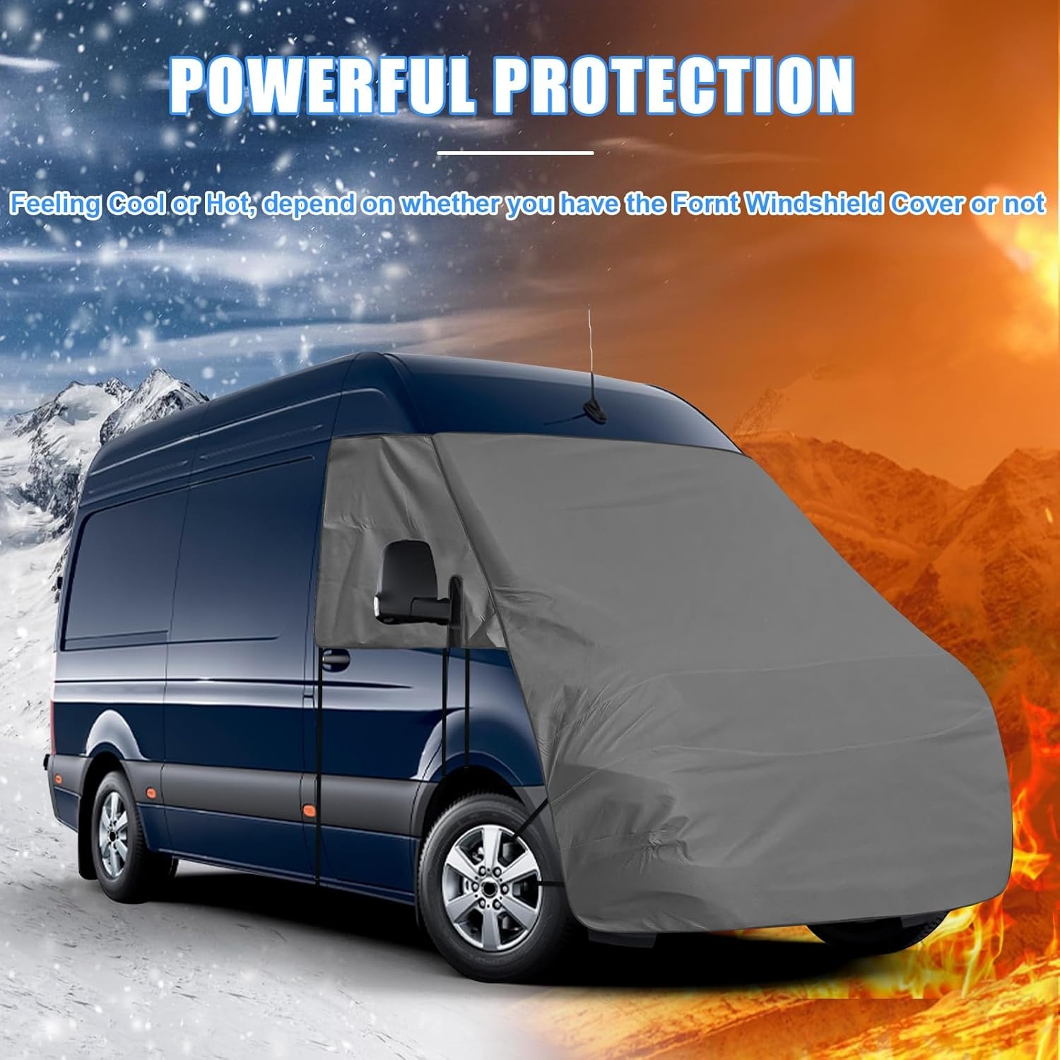 Auto Voorruit Cover voor Mercedes-Benz Sprinter 2019-2024, UV-blokkerend, 420D Oxford Weefsel, Weerbestendig