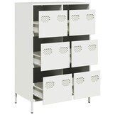 vidaXL Hoge kast 68x39x101,5 cm staal wit