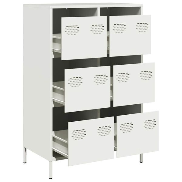 vidaXL Hoge kast 68x39x101,5 cm staal wit