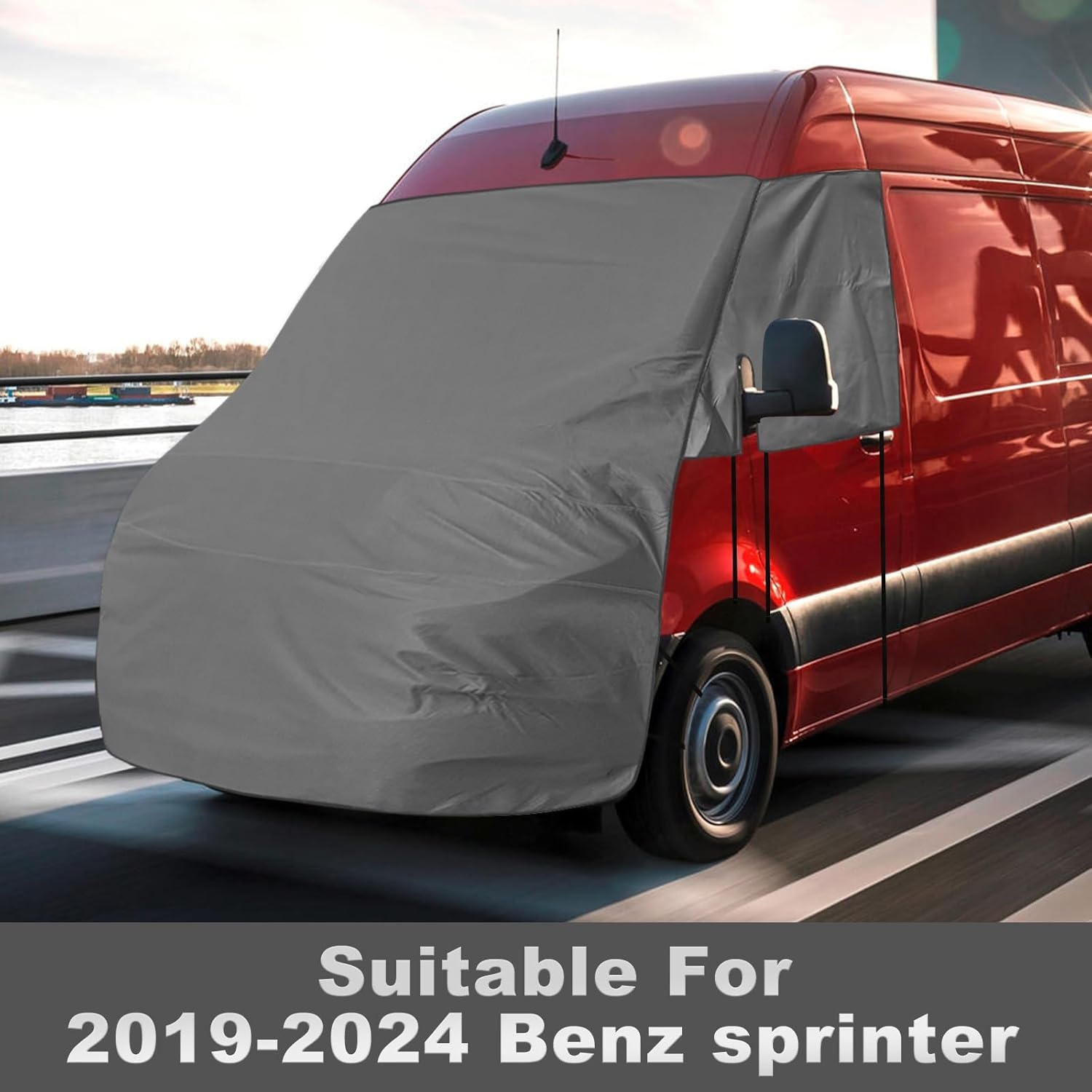 Auto Voorruit Cover voor Mercedes-Benz Sprinter 2019-2024, UV-blokkerend, 420D Oxford Weefsel, Weerbestendig