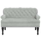 vidaXL Bankje met rugleuning 119,5x64,5x75 cm fluweel lichtgrijs