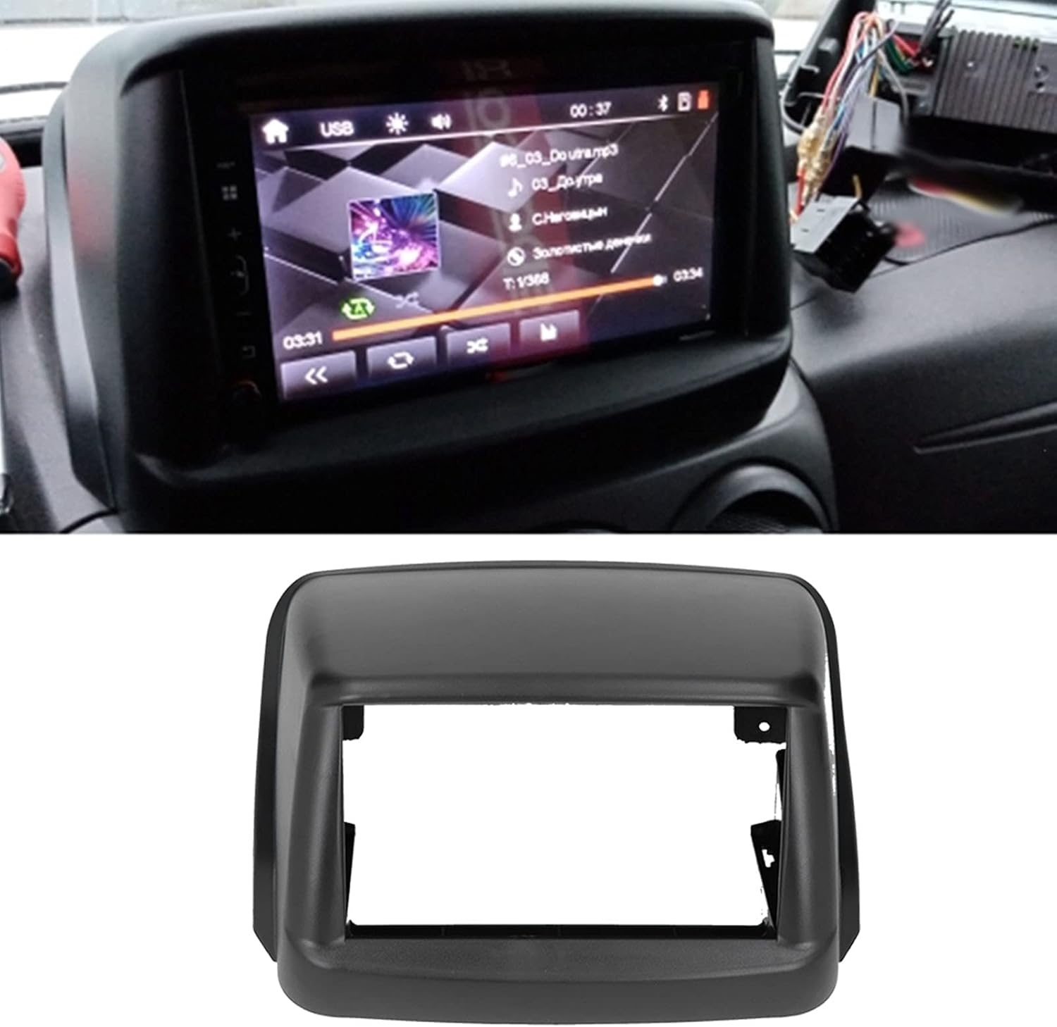 2-DIN 7" Radio Fascia Kit Dashboard Frame voor Fiat Doblo 2002-2017