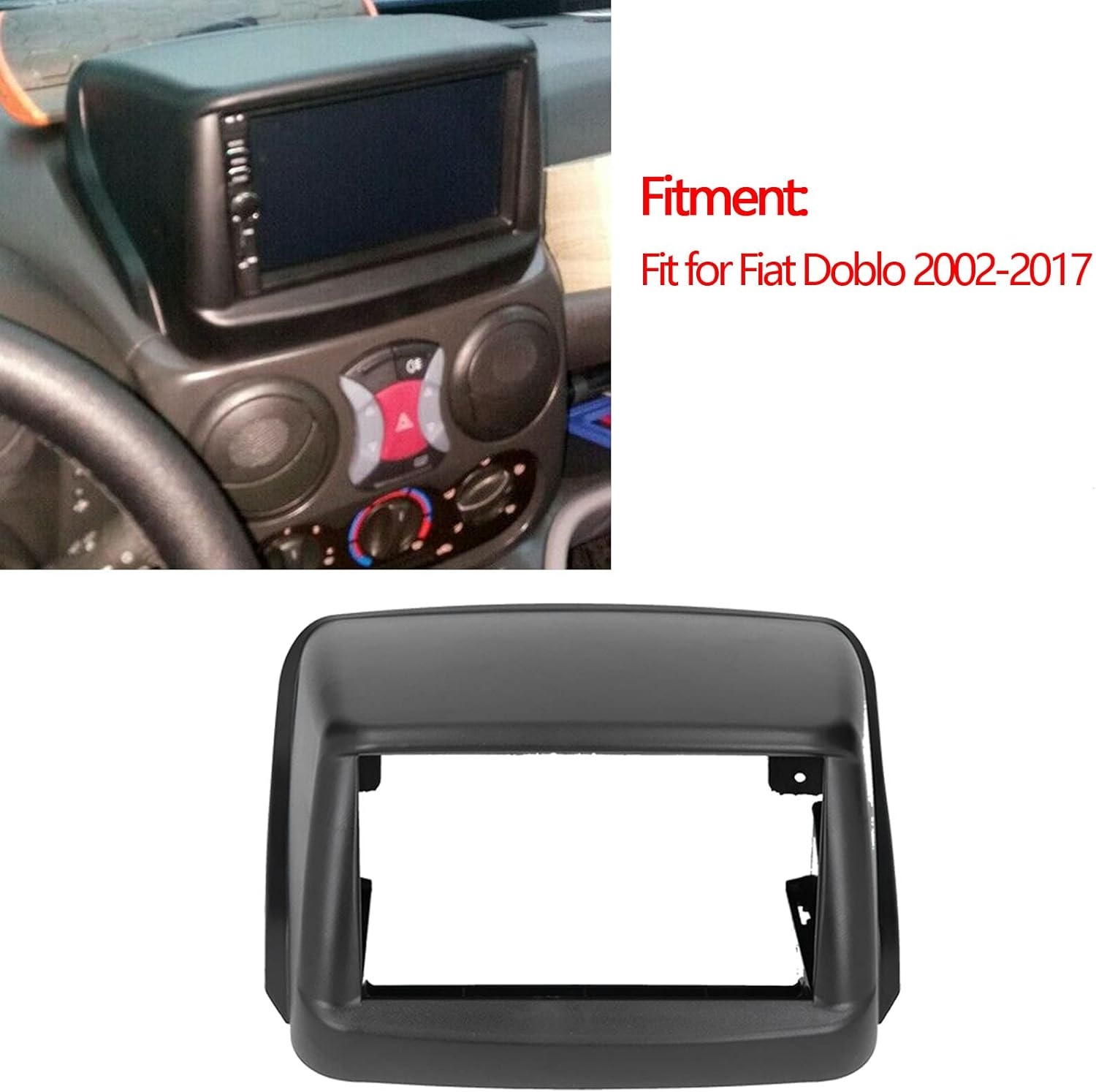 2-DIN 7" Radio Fascia Kit Dashboard Frame voor Fiat Doblo 2002-2017