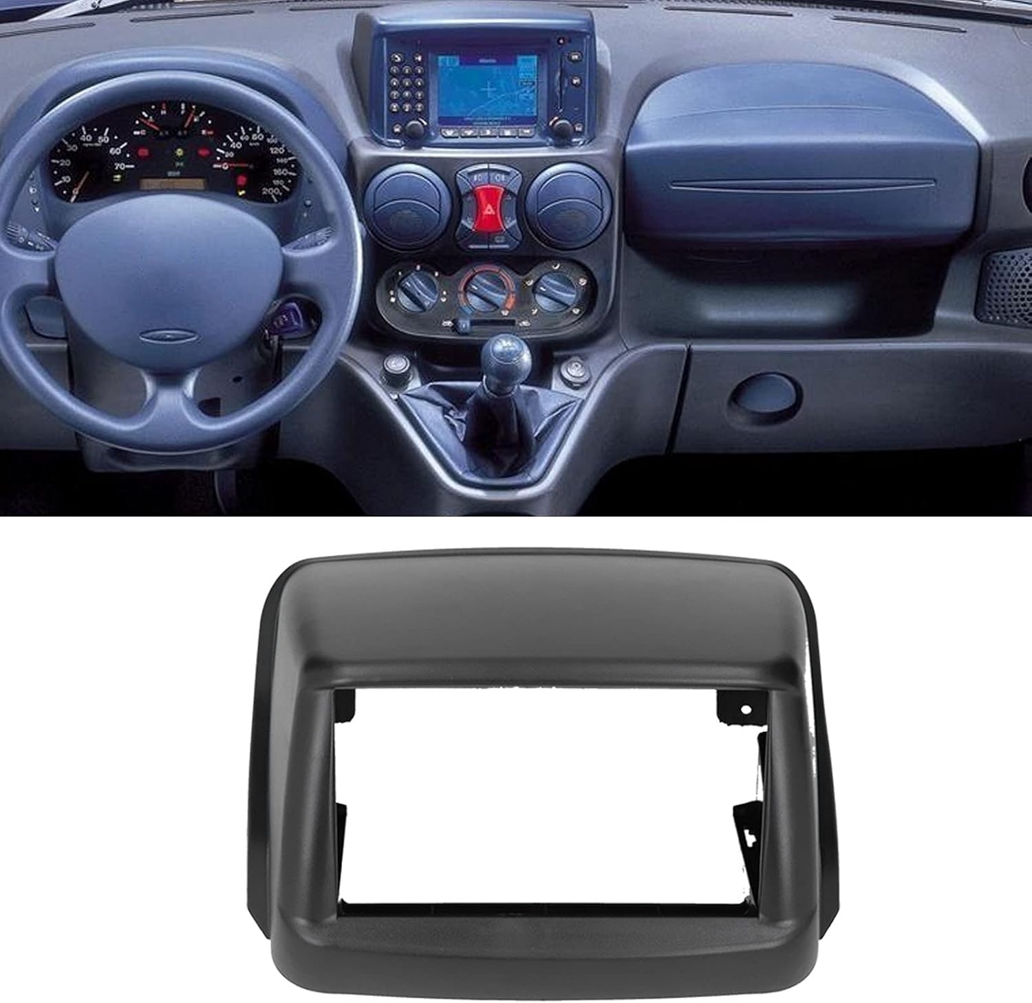 2-DIN 7" Radio Fascia Kit Dashboard Frame voor Fiat Doblo 2002-2017