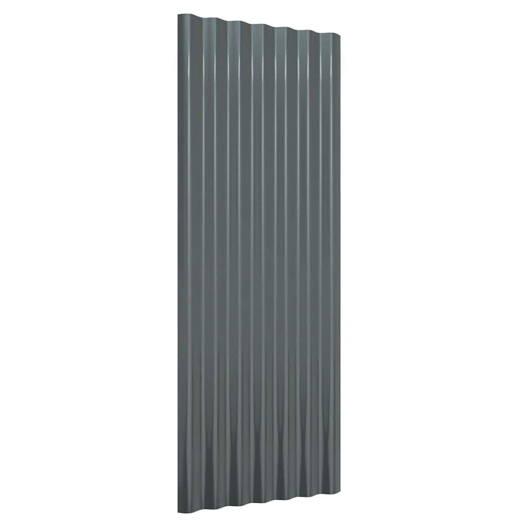 vidaXL Dakpanelen 12 st 100x36 cm gepoedercoat staal antracietkleurig