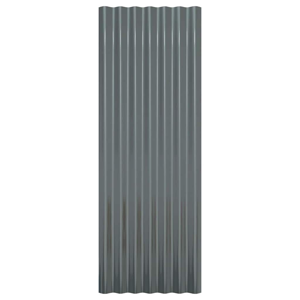 vidaXL Dakpanelen 12 st 100x36 cm gepoedercoat staal antracietkleurig