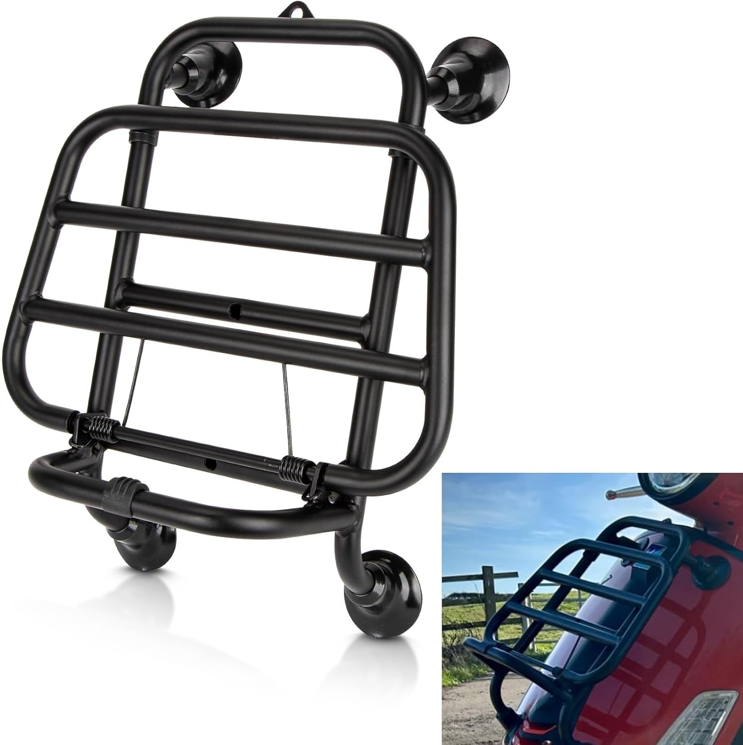 Zwarte Bagagedrager voor Vespa GTS 300 125 250 (2018-2025)