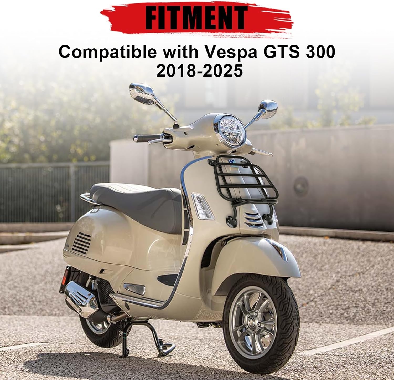 Zwarte Bagagedrager voor Vespa GTS 300 125 250 (2018-2025)