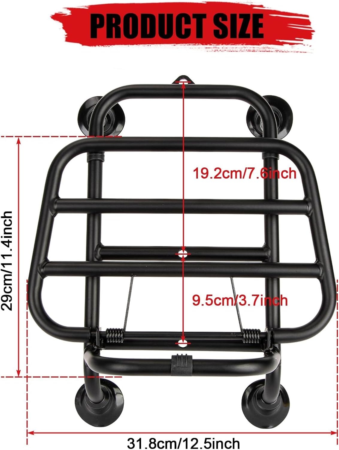 Zwarte Bagagedrager voor Vespa GTS 300 125 250 (2018-2025)