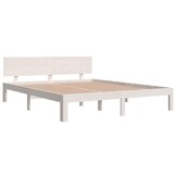 vidaXL Bedframe massief grenenhout wit 160x200 cm